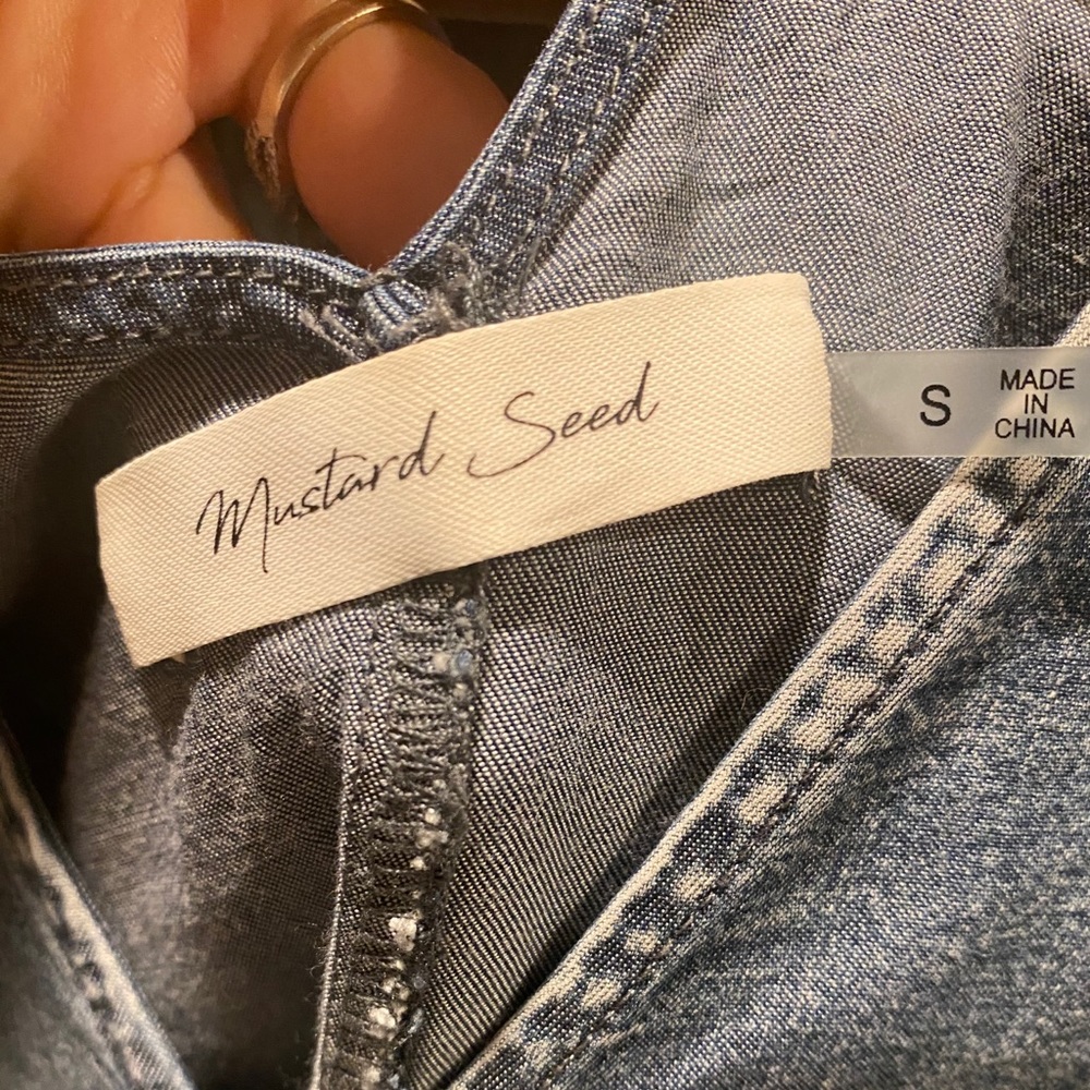 *SOLD*It’s Always Sunny Tencel Pocketed Denim Romper - Picture 3 of 5